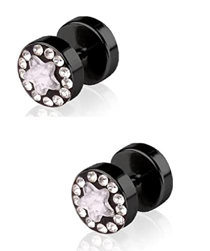 Body Accentz Earrings Rings Fake CZ Galaxy Stars Cheater Plug 16 Gauge - Sol.
