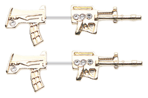 Body Accentz Rifle Gun Fake Taper Earring Earring 20g