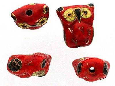 Owl Glass Lampwork Beads 3pcs 27x15x10mm [Jewelry]