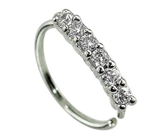 Body Accentz Nose Ring 7 CZ Side Studded Annealed Brass Hoop
