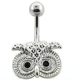 Body Accentz™ Belly Button Ring Navel Owl Body Jewelry 14 Gauge [Jewelry]