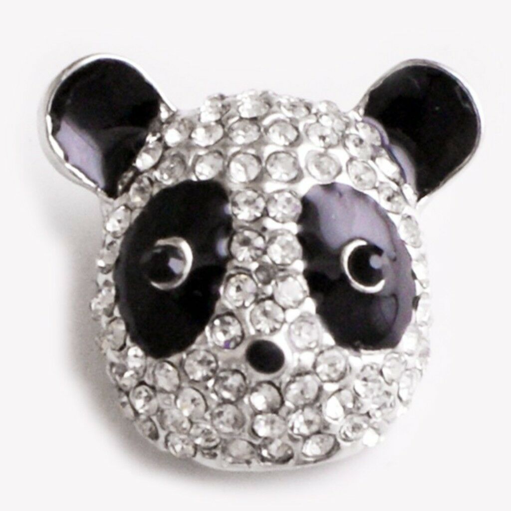 Panda Bear  18mm  Metal Snap button charm  jewelry