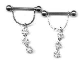 Body Accentz&trade; Nipple Ring Bars Dangle Stars Body Jewelry Pair 14 gauge ...