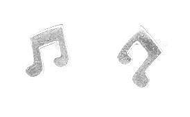 Sterling Silver Mini Music Notes Earrings On Posts