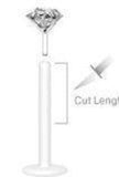 Bio-Flex Shaft with Push-in .925 Silver Prong Gem Labret/Monroe 14g 3/8'' [blue]