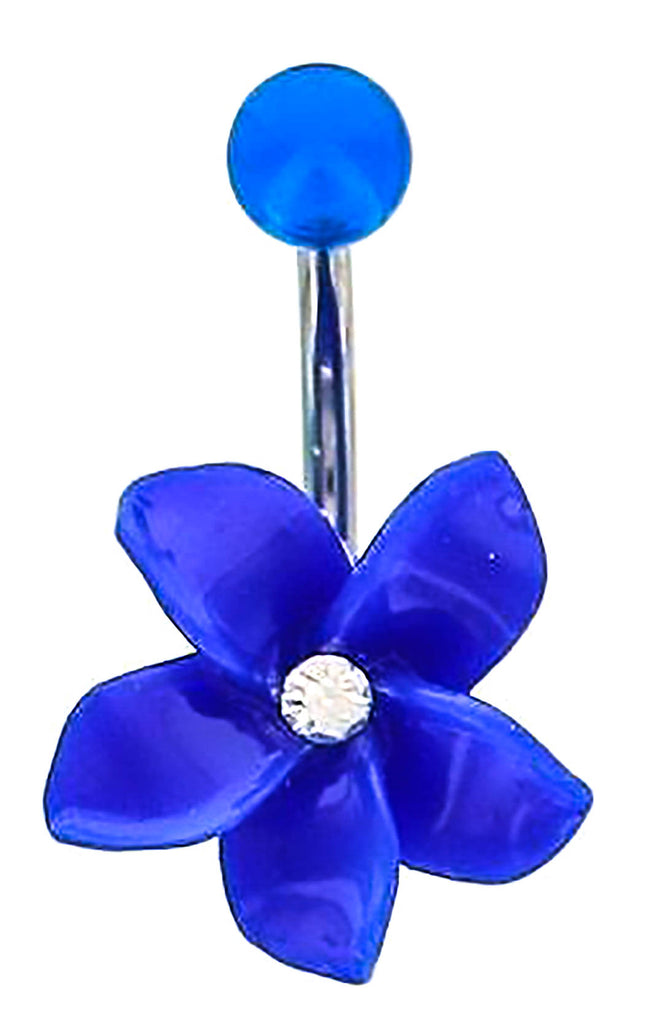 Belly Buton Ring 316L, Acrylic, Flower, Navel Rings [Jewelry]