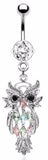 Belly Button Ring Navel Multi Color Owl Body Jewelry Dangle 14 Gauge
