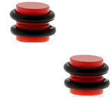 Body Accentz Magnetic Color Acrylic Fake Ear Plug with O-Rings 0 Gauge Look