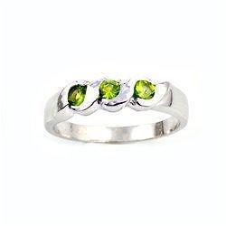 Sterling Silver CZ Peridot pinky ring  [1]