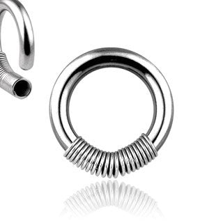 Body Accentz&reg; Nipple Ring Spring Captive Bead Body Jewelry Pair 14 gauge 1/2" - Sold as a pair