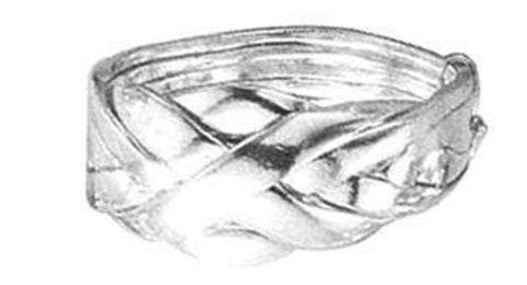 STERLING SILVER HIGH POLISH SIX BAND PUZZLE RING SIZE 5 [Jewelry] [10]