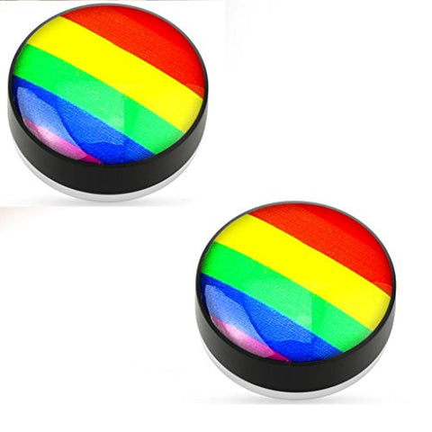 Body Accentz Earrings Rings Magnetic Rainbow Top Gay Pride Sold as a pair