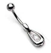 Body Accentz&trade; Belly Button Ring Navel CZ Body Jewelry 14 Gauge
