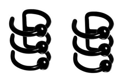 Earrings Rings Fake Illusion 3-Ring Non Pierced Clip On Closure Ring Pair Body Accentz&reg; - Sold as a pair