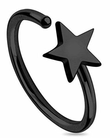 Star Titanium IP 316L Surgical Steel Nose Ring 20 gauge