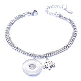 Metal Stainless steel 18mm snap button chain bracelet Love