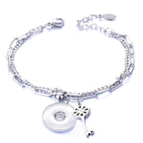 Metal Stainless steel 18mm snap button chain bracelet Love