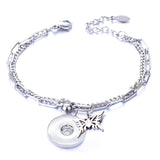 Metal Stainless steel 18mm snap button chain bracelet Love