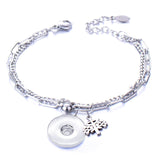 Metal Stainless steel 18mm snap button chain bracelet Love