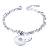 Metal Stainless steel 18mm snap button chain bracelet Love