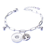 Metal Stainless steel 18mm snap button chain bracelet Love