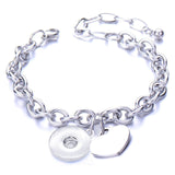 Metal Stainless steel 18mm snap button chain bracelet Love