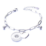 Metal Stainless steel 18mm snap button chain bracelet Love