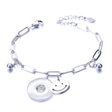 Metal Stainless steel 18mm snap button chain bracelet Love