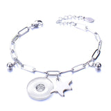 Metal Stainless steel 18mm snap button chain bracelet Love