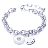 Metal Stainless steel 18mm snap button chain bracelet Love