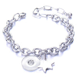 Metal Stainless steel 18mm snap button chain bracelet Love