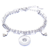Metal Stainless steel 18mm snap button chain bracelet Love