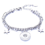 Metal Stainless steel 18mm snap button chain bracelet Love