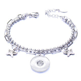 Metal Stainless steel 18mm snap button chain bracelet Love