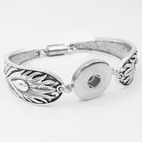 7 Style 18mm flower feathers Retro snap button bracelet for women  18mm braceletflower snaps