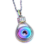 Snap Button Jewelry 18mm  Accessories Scroll  Rainbow Necklace