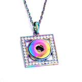 Snap Button Jewelry 18mm  Accessories Scroll  Rainbow Necklace