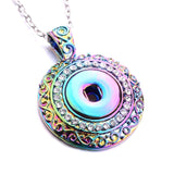 Snap Button Jewelry 18mm  Accessories Scroll  Rainbow Necklace