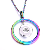 Snap Button Jewelry 18mm  Accessories Scroll  Rainbow Necklace