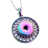 Snap Button Jewelry 18mm  Accessories Scroll  Rainbow Necklace