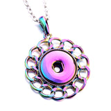 Snap Button Jewelry 18mm  Accessories Scroll  Rainbow Necklace