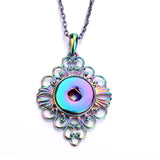 Snap Button Jewelry 18mm  Accessories Scroll  Rainbow Necklace