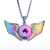 Snap Button Jewelry 18mm  Accessories Scroll  Rainbow Necklace