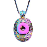 Snap Button Jewelry 18mm  Accessories Scroll  Rainbow Necklace