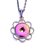 Snap Button Jewelry 18mm  Accessories Scroll  Rainbow Necklace