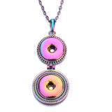 Snap Button Jewelry 18mm  Accessories Scroll  Rainbow Necklace