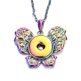 Snap Button Jewelry 18mm  Accessories Scroll  Rainbow Necklace