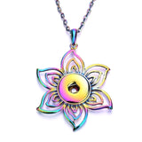 Snap Button Jewelry 18mm  Accessories Scroll  Rainbow Necklace