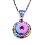 Snap Button Jewelry 18mm  Accessories Scroll  Rainbow Necklace