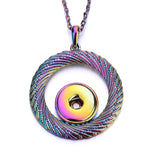 Snap Button Jewelry 18mm  Accessories Scroll  Rainbow Necklace